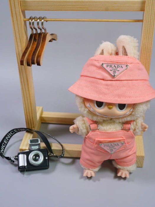 Labubu Clothes Pink Prada Outfit with Camera